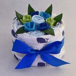 blue deluxe nappy cake